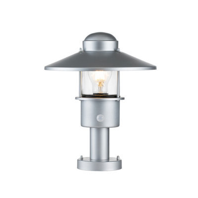Luminosa Lighting Elstead Klampenborg Outdoor Pedestal Light Silver, Ip44