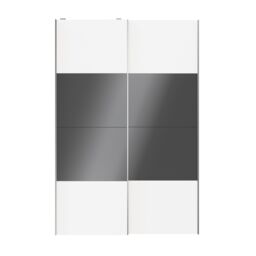 GoodHome Atomia Contemporary Panelled Without Mirror Doors Anthracite & White High Gloss & Matt 2 Door Sliding Wardrobe Door Kit (H)2250mm (W)1500mm - thumbnail 3