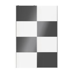 GoodHome Atomia Contemporary Panelled Without Mirror Doors Anthracite & White High Gloss & Matt 2 Door Sliding Wardrobe Door Kit (H)2250mm (W)1500mm - thumbnail 4