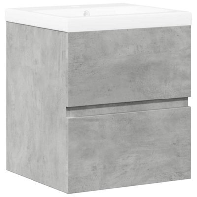 Berkfield Durable 2 Piece Bathroom Furniture Set Concrete Grey Engineered Wood - image 1