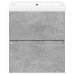 Berkfield Durable 2 Piece Bathroom Furniture Set Concrete Grey Engineered Wood - thumbnail 4
