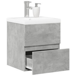 Berkfield Durable 2 Piece Bathroom Furniture Set Concrete Grey Engineered Wood - thumbnail 2