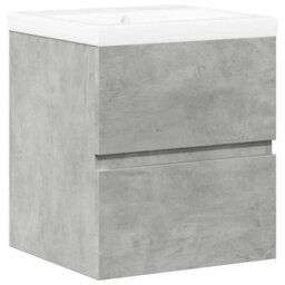 Berkfield Durable 2 Piece Bathroom Furniture Set Concrete Grey Engineered Wood - thumbnail 1