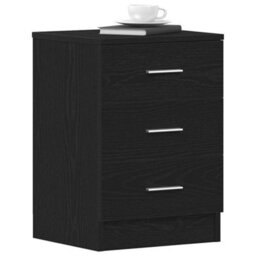 Berkfield Bedside Cabinets 2 Pcs Black Oak 38X35X55 Cm Engineered Wood - thumbnail 2