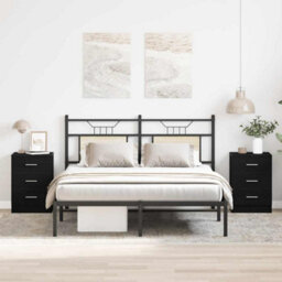 Berkfield Bedside Cabinets 2 Pcs Black Oak 38X35X55 Cm Engineered Wood - thumbnail 1