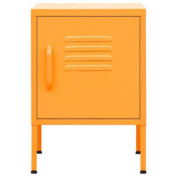 Berkfield Modern Nightstand Mustard Yellow 35X35X51 Cm Steel - thumbnail 3