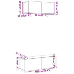 Berkfield 2 Piece Tv Cabinet Set Wall-Mounted Old Wood Engineered Wood - thumbnail 9