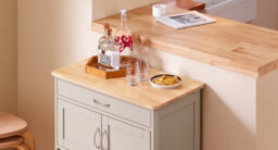 Sobuy Fkw45-Ka, Sobuy Kitchen Trolley Storage Trolley Kitchen Storage Cabinet With Rubber Wood Worktop,w67Xd37.5Xh86.5 - thumbnail 5