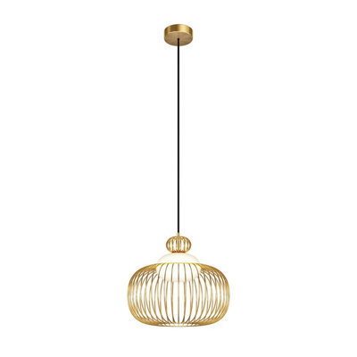 Luminosa Lighting Luminosa Levitation Modern 35Cm Wire Frame Pendant Ceiling Light Brass 1Xg9 White Shade - image 1