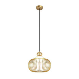 Luminosa Lighting Luminosa Levitation Modern 35Cm Wire Frame Pendant Ceiling Light Brass 1Xg9 White Shade - thumbnail 1