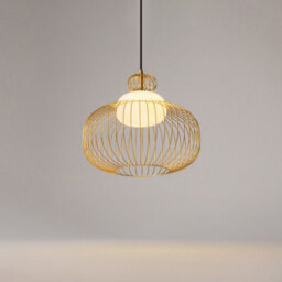 Luminosa Lighting Luminosa Levitation Modern 35Cm Wire Frame Pendant Ceiling Light Brass 1Xg9 White Shade - thumbnail 4