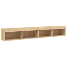Walplus Tv Cabinets With Led Lights 2 Pcs Sonoma Oak 100X30X30 Cm - thumbnail 7