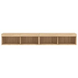 Walplus Tv Cabinets With Led Lights 2 Pcs Sonoma Oak 100X30X30 Cm - thumbnail 8