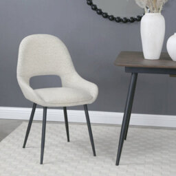 Pebble Upholstered Dining Chairs In Premium Textured Linen Set Of 2 Beige - thumbnail 4