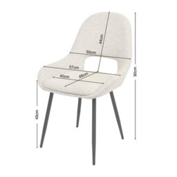 Pebble Upholstered Dining Chairs In Premium Textured Linen Set Of 2 Beige - thumbnail 8