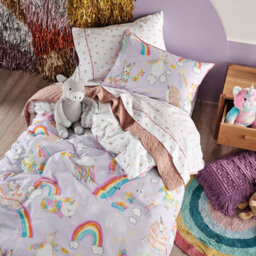 Linen House Kids Unicorniverse Reversible 100% Cotton Duvet Cover Set - thumbnail 2