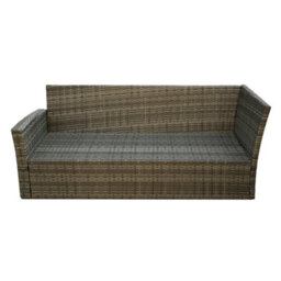 Pelias Corner Sofa Set(Grey/grey), Rattan Garden Furniture Set - 9 Seater Outdoor Dining Set - thumbnail 4