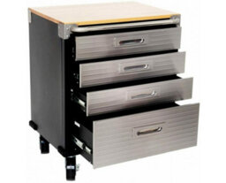 Seville Classics Ultra Hd 4 Drawer Timber Top Mobile Roll Cabinet Uhd20204E - thumbnail 4