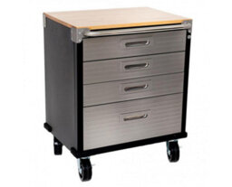 Seville Classics Ultra Hd 4 Drawer Timber Top Mobile Roll Cabinet Uhd20204E - thumbnail 1