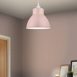 GoodHome Fulgo Pink Round Lamp Shade (D)20.8Cm - thumbnail 1