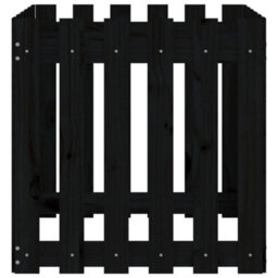 Berkfield Versatile Garden Planter With Fence Design Black 60X60X60 Cm Solid Wood Pine - thumbnail 5