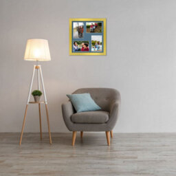 AK Frames 12X12 Gold Modern Multi Photo Frame With Pompadour Mount - Holds 4 Apertures (4X) 6X4 Photos - thumbnail 3