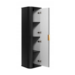 Heze Furniture Elegance Glamour Style Tall Bathroom Cabinet In Black - thumbnail 3