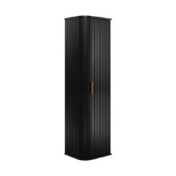 Heze Furniture Elegance Glamour Style Tall Bathroom Cabinet In Black - thumbnail 2