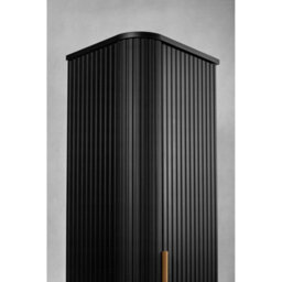 Heze Furniture Elegance Glamour Style Tall Bathroom Cabinet In Black - thumbnail 8