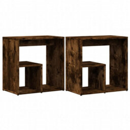 Berkfield Side Tables 2 Pcs Smoked Oak 50X30X50 Cm Engineered Wood - thumbnail 2