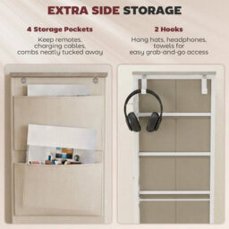 Chest Of Drawers With 4 Fabric Drawers Dresser For Bedroom Natural Wood Finish - thumbnail 4