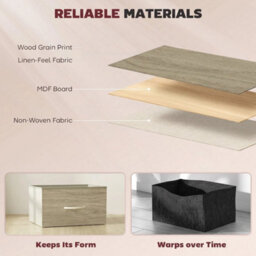 Chest Of Drawers With 4 Fabric Drawers Dresser For Bedroom Natural Wood Finish - thumbnail 5