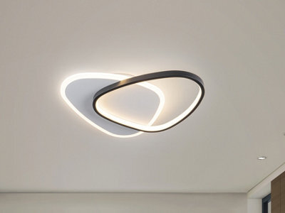 Luminosa Lighting Luminosa Romo Integrated Led Semi Flush Ceiling Light White, Black 3000K - Uk Stock - image 1