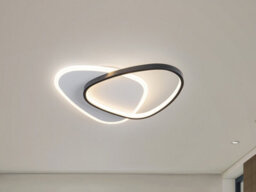 Luminosa Lighting Luminosa Romo Integrated Led Semi Flush Ceiling Light White, Black 3000K - Uk Stock - thumbnail 1