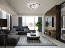 Luminosa Lighting Luminosa Romo Integrated Led Semi Flush Ceiling Light White, Black 3000K - Uk Stock - thumbnail 3