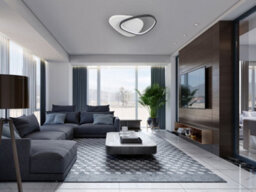 Luminosa Lighting Luminosa Romo Integrated Led Semi Flush Ceiling Light White, Black 3000K - Uk Stock - thumbnail 4