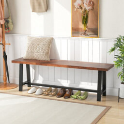 Costway 153Cm Dining Bench 3 Person Indoor Bench For Hallway Living Room - thumbnail 6