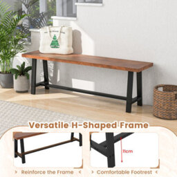Costway 153Cm Dining Bench 3 Person Indoor Bench For Hallway Living Room - thumbnail 2