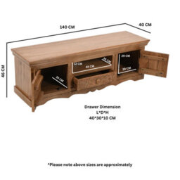 Nebulla Mango Wood Tv Cabinet With 2 Doors, 1 Drawers - thumbnail 6