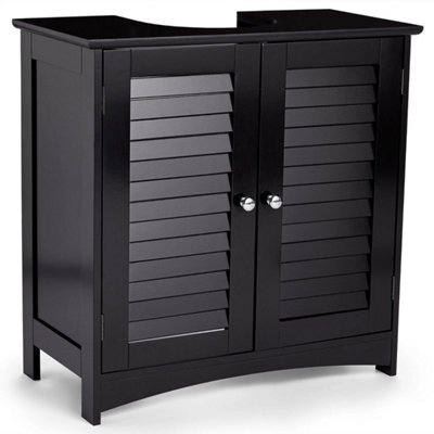 Bathroom Under Sink Cabinet 2 Door Black Under Sink Storage - image 1