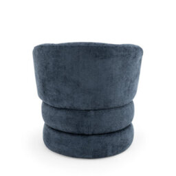 Accent Swivel Chair In Blue Textured Chenille - thumbnail 5