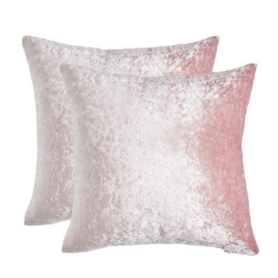 Ohs Luxury Crushed Velvet Set Of 2 Cushion Covers Plain - image 1