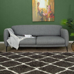 The Rugs Moroccan Shaggy Rugs And Runners Soft  High Pile Dark Grey And Ivory Living Room Kitchen Hallway 740 - thumbnail 8
