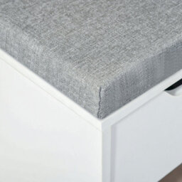 Homcom Shoe Storage Cabinet Bench W/ Cushion Adjustable Shelves White - thumbnail 7