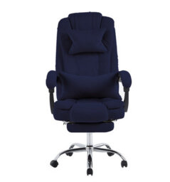 Hygrad Built to Survive Swivel Velvet Office Chair Ergonomic Leisure Chair Height Adjustable Desk Chair - Blue - thumbnail 2