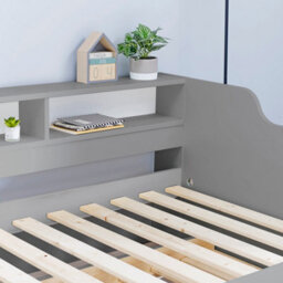 Save On Goods UK 3Ft Single Grey,wood,guest Bed Trundle Frame,bed Underneath,overnighter. Roll Out Under Bed Twin Bed - thumbnail 3