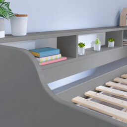 Save On Goods UK 3Ft Single Grey,wood,guest Bed Trundle Frame,bed Underneath,overnighter. Roll Out Under Bed Twin Bed - thumbnail 5