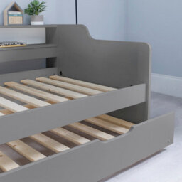 Save On Goods UK 3Ft Single Grey,wood,guest Bed Trundle Frame,bed Underneath,overnighter. Roll Out Under Bed Twin Bed - thumbnail 4