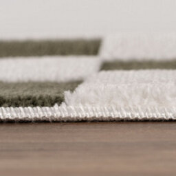 The Rugs Loft Olive And Ivory Checkerboard Living Room Area Rug And Runners Soft Pile - thumbnail 7