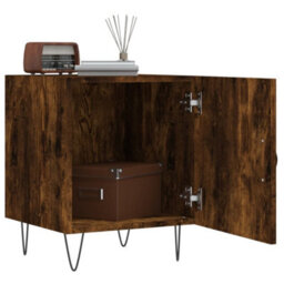 Berkfield Bedside Cabinet Smoked Oak 40X40X50 Cm Engineered Wood - thumbnail 3